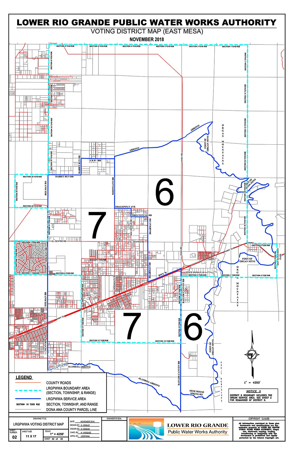 Dona Ana Parcel Map Board Elections Lrg Public Water Works Authority